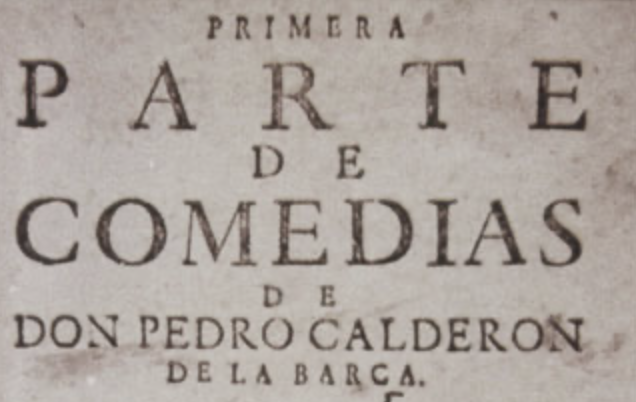 Portada de la Primera parte de comedias de Calderón