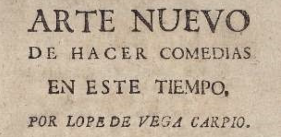 Portada del Arte nuevo de hacer comedias en este tiempo, de Lope de Vega