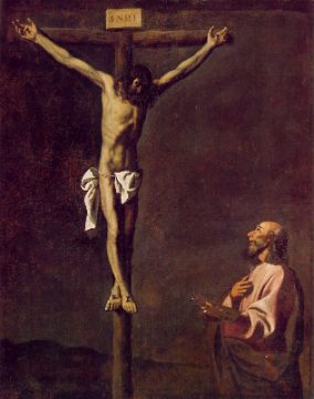 St Luke as a Painter before Christ on the Cross c 1660