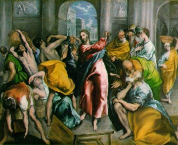 christ driving traders from the temple 1600